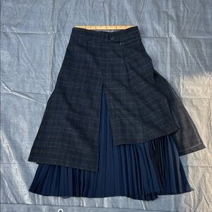 Elegant Navy Plaid Women's Skirt